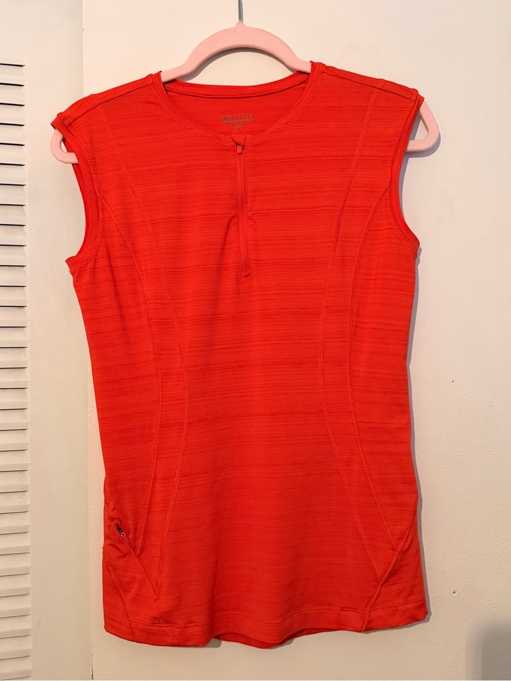 ATHLETA PACIFICA ILLUME WOMEN S ORANGE RED QUARTER ZIP FRONT TANK